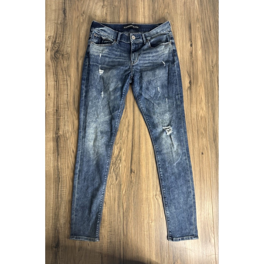 Express Jeans Women's 6R Legging‎ Mid Rise Skinny Jean Light Wash